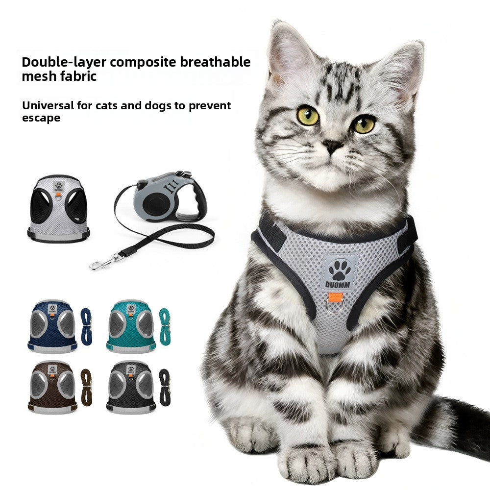 Adjustable Reflective Pet Harness with Leash