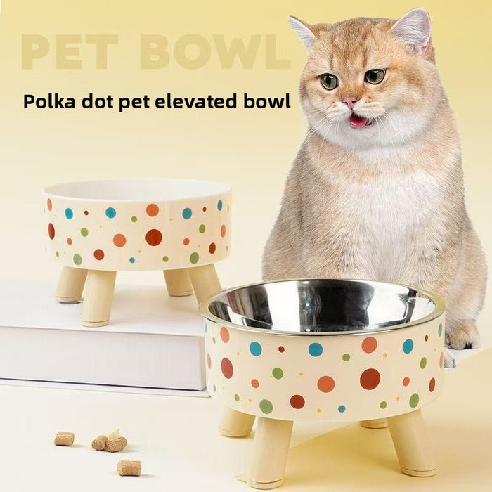 Elevated Pet Food Bowl with Stainless Steel Insert